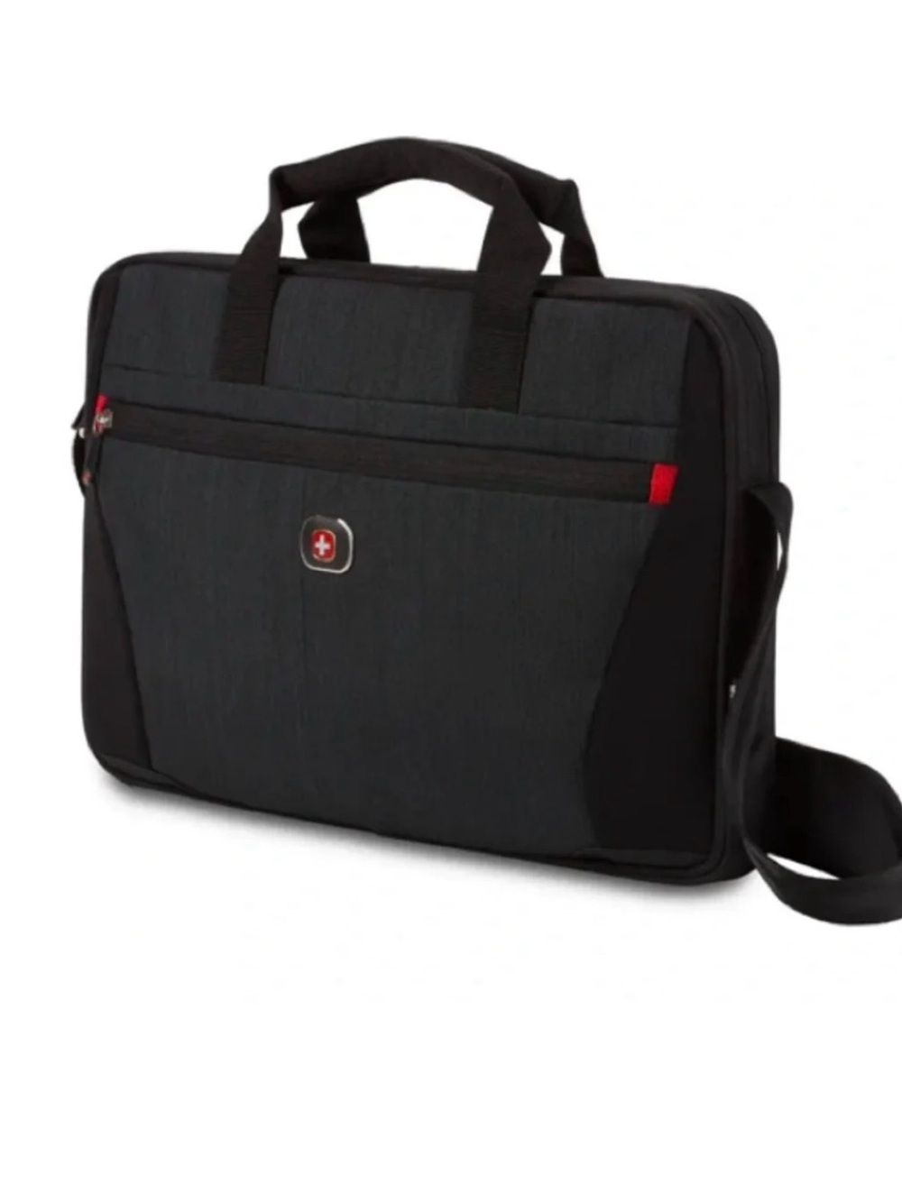 SwissGear Black and Red Laptop Briefcase with Shoulder Strap